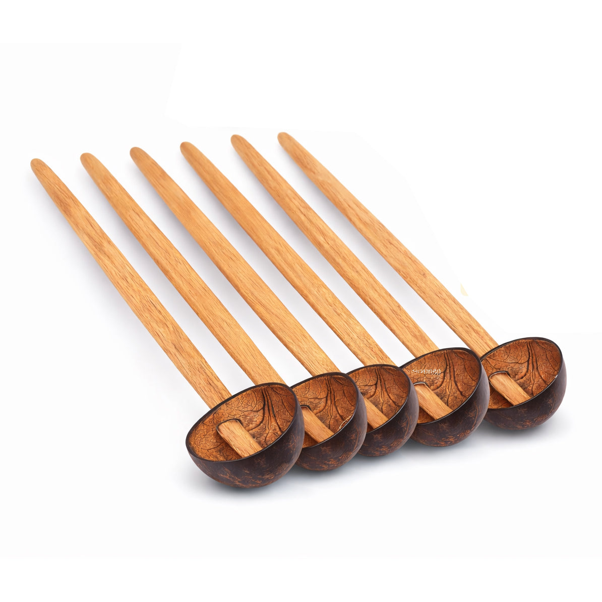 Handmade Eco-Friendly Coconut Shell Spoons - Hand-Made, Natural Bamboo Utensils - Ideal for Stirring Stews and Gravies - Non-Scratch, Heat Tolerant, Organic Kitchen Tools
