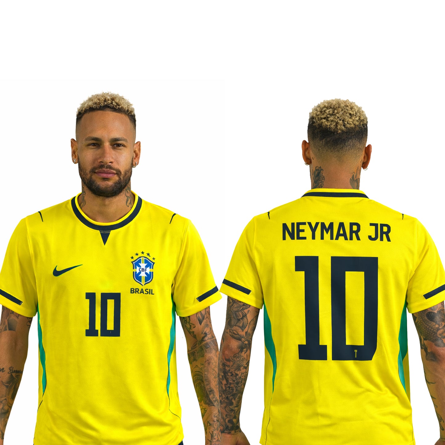 Neymar Jr 2026 World Cup Jersey, No.10 Football Jersey (Neymar) | Brazil Sports T-Shirt | Polyester Dry Fit | Yellow Fan Jersey (DOT KNIT Cloth)