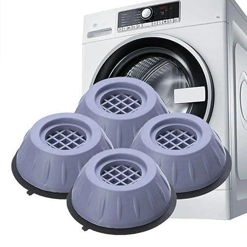 Premium PVC Washing machine Anti Vibration Pads with Suction Cup Feet, Fridge Washing Machine Leveling Feet Anti Walk Pads Shock Absorber Furniture Lifting Base(4 Piece).
