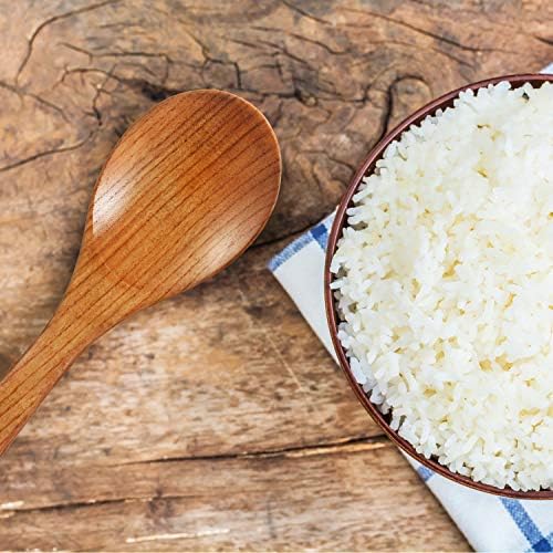 Premium Wooden Rice Paddle Spoon | Teak Wood Cooking & Serving Spoon | Non-Stick Safe, Heat Resistant, Eco-Friendly Kitchen Utensil