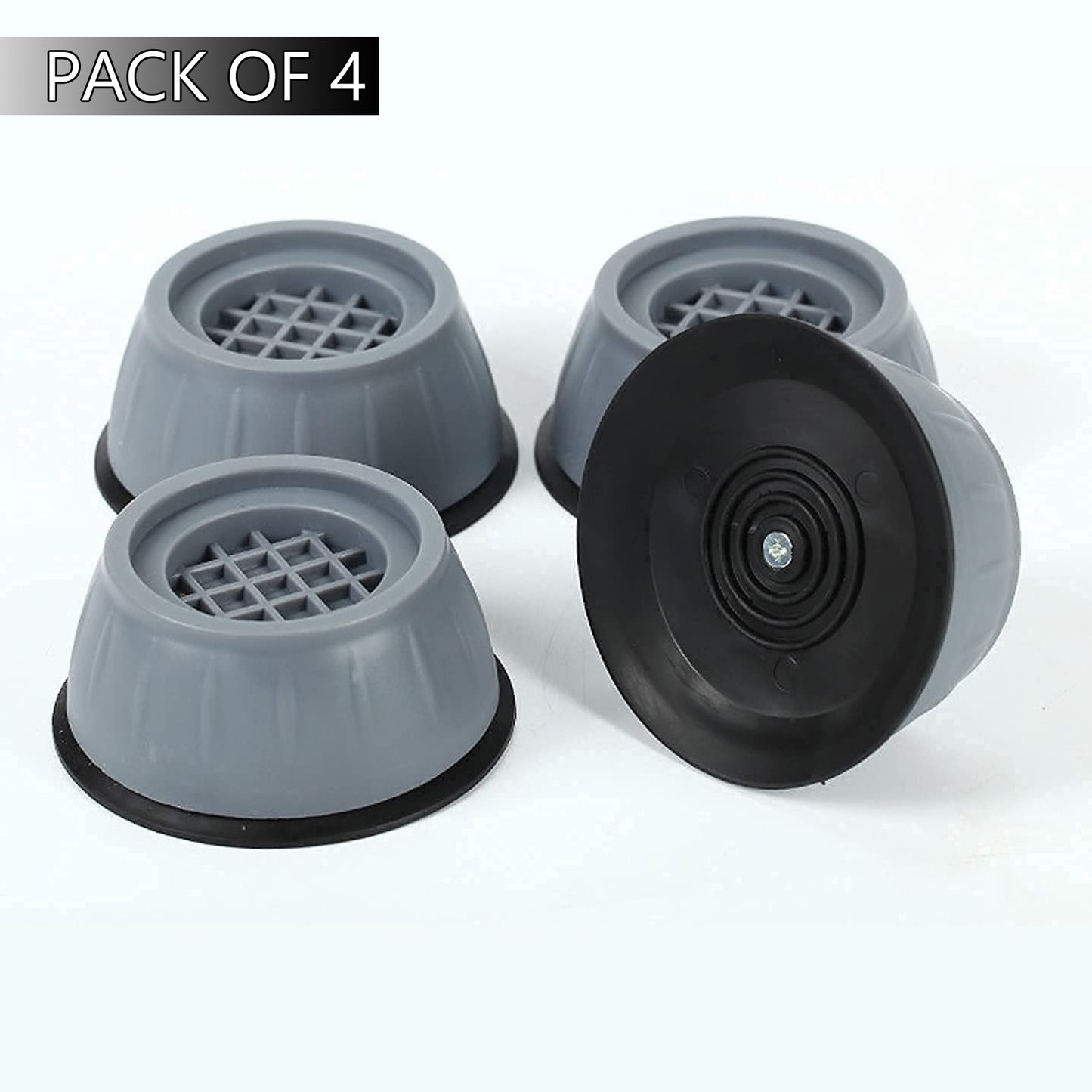 Premium PVC Washing machine Anti Vibration Pads with Suction Cup Feet, Fridge Washing Machine Leveling Feet Anti Walk Pads Shock Absorber Furniture Lifting Base(4 Piece).