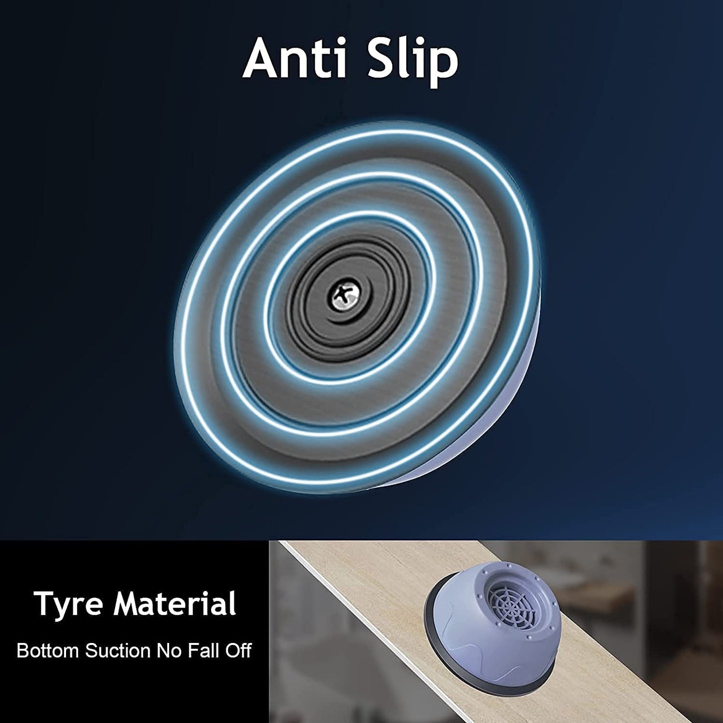 Premium PVC Washing machine Anti Vibration Pads with Suction Cup Feet, Fridge Washing Machine Leveling Feet Anti Walk Pads Shock Absorber Furniture Lifting Base(4 Piece).