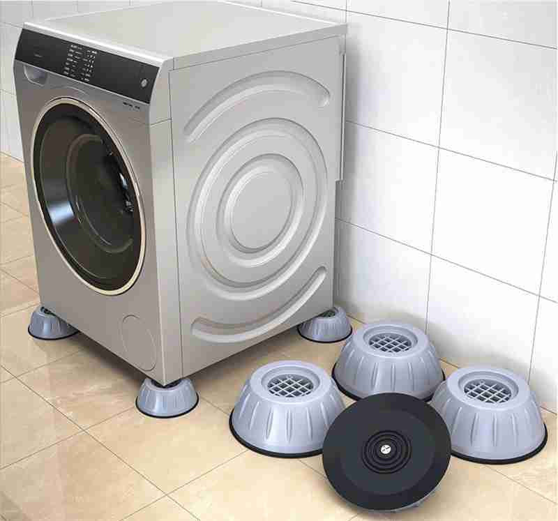 Premium PVC Washing machine Anti Vibration Pads with Suction Cup Feet, Fridge Washing Machine Leveling Feet Anti Walk Pads Shock Absorber Furniture Lifting Base(4 Piece).